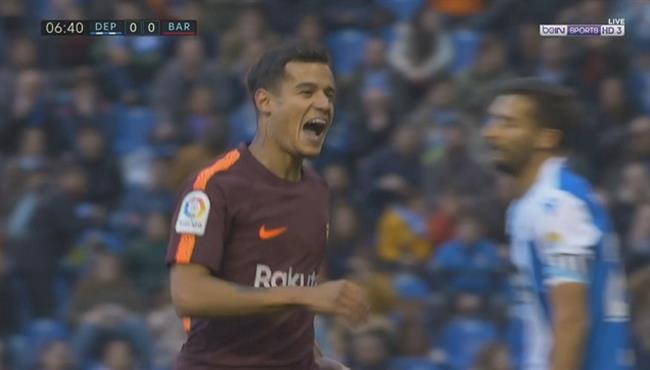 هدف برشلونة الاول فى مرمى ديبورتيفو لاكورونيا