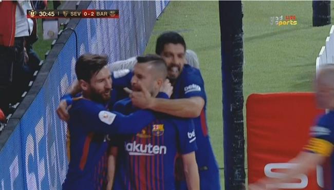 هدف ميسى فى مرمى اشبيلية بكأس ملك اسبانيا