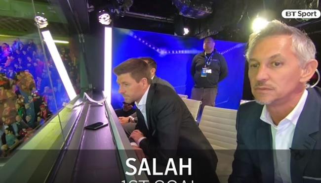 رد فعل جيرارد على اهداف محمد صلاح في روما