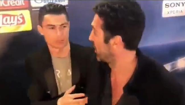 شاهد ماذا فعل رونالدو مع بوفون بعد مباراة ريال مدريد ويوفنتوس