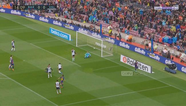 هدف برشلونه الاول في مرمي فالنسيا