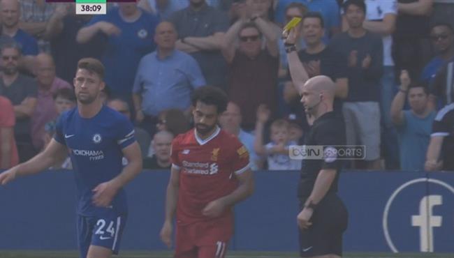 إنذار محمد صلاح فى مباراة ليفربول وتشيلسى بسبب التمثيل