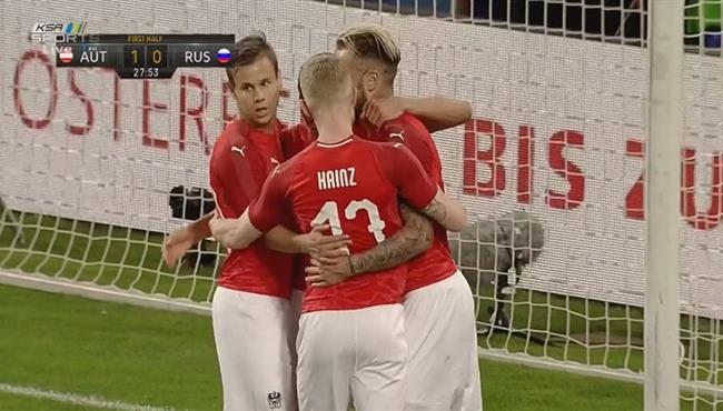 هدف فوز النمسا على روسيا 1 0 مباراة ودية