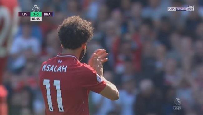 لحظة تبديل محمد صلاح فى مباراة ليفربول وبرايتون
