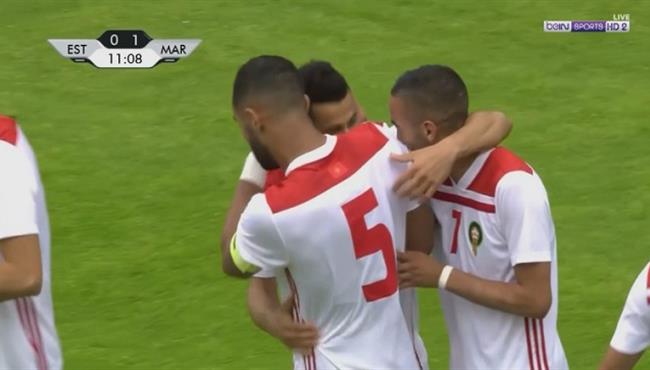 هدف المغرب الاول فى مرمى استونيا