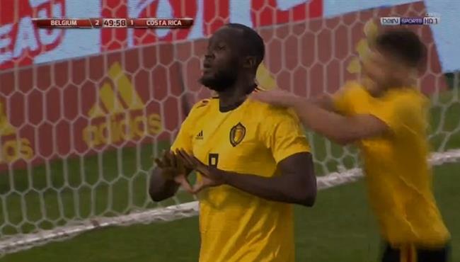 هدف لوكاكو الثانى فى مرمى كوستاريكا 3 1 مباراة ودية