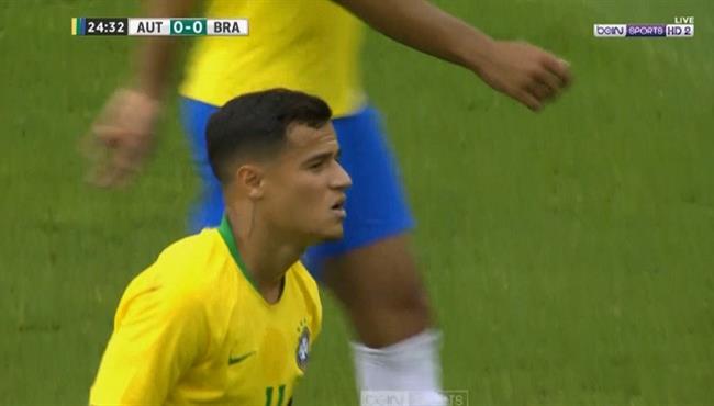 الحارس يحرم كوتينيو من تسجل هدف امام النمسا