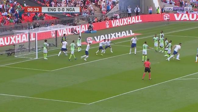 هدف إنجلترا الاول فى مرمى نيجيريا