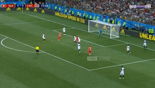 العارضه تحرم سويسرا من تسجيل هدف ثانى امام كوستاريكا