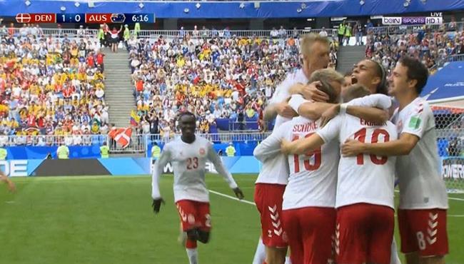 اهداف مباراة الدنمارك واستراليا 1 1 تعليق حفيظ دراجى