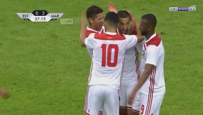هدف المغرب الثانى فى مرمى استونيا