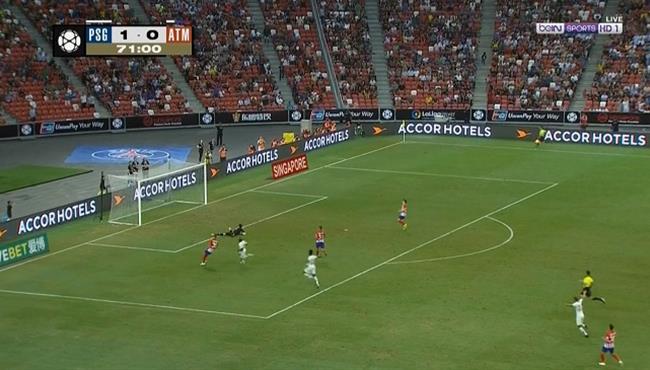 هدف باريس سان جيرمان الثاني في مرمي اتليتكو مدريد