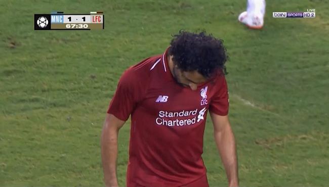 العارضه تحرم محمد صلاح من تسجيل هدف ثاني في مرمي مانشستر سيتي