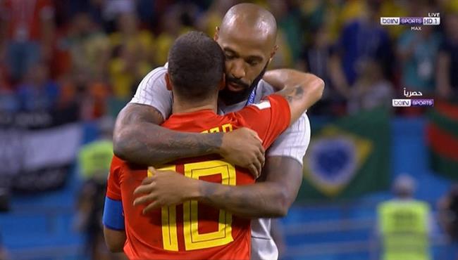 لقطة رائعه لهنرى مع هازارد بعد مباراة البرازيل وبلجيكا