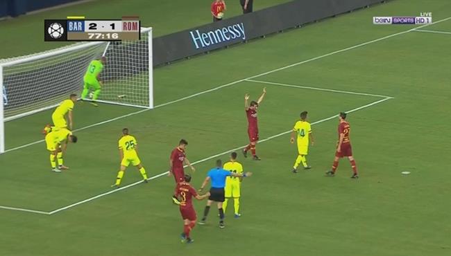 هدف تعادل روما مع برشلونة 2 2 كأس الابطال الدولية