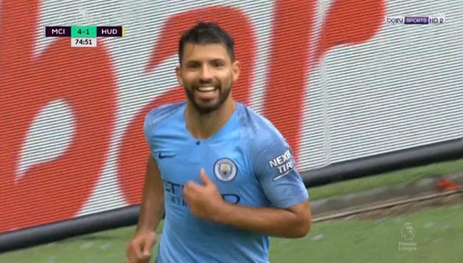 هاتريك اجويرو فى مباراة مانشستر سيتى وهدرسفيلد