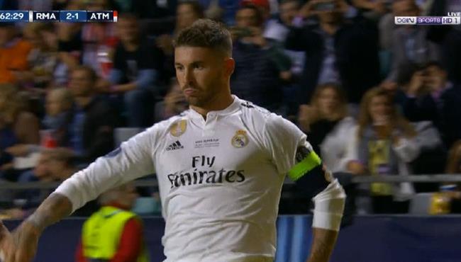 هدف سيرجيو راموس فى مرمى اتليتكو مدريد كأس السوبر الاوروبى