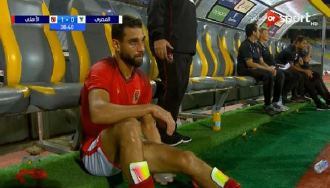 اصابه عمرو السولية في مباراة الاهلي والمصري