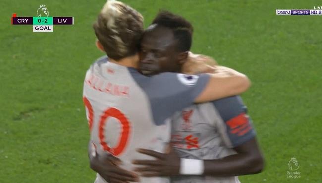 هدف ساديو مانى فى مرمى كريستال بالاس اسيست محمد صلاح