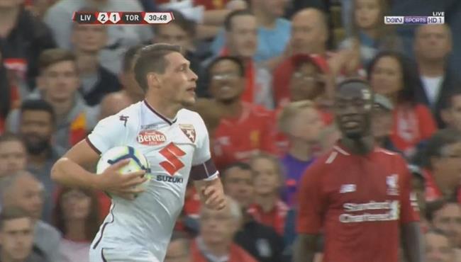 هدف بيلوتى فى مرمى ليفربول