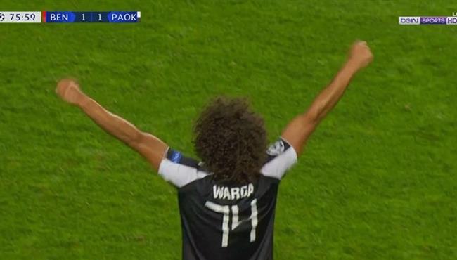 ملخص لمسات عمرو وردة امام بنفيكا بدورى ابطال اوروبا