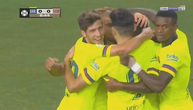 هدف برشلونة الاول الرائع فى مرمى روما كأس الابطال الدولية