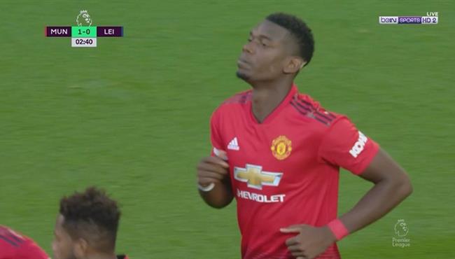 هدف بوجبا في مرمي ليستر سيتي الدوري الانجليزي