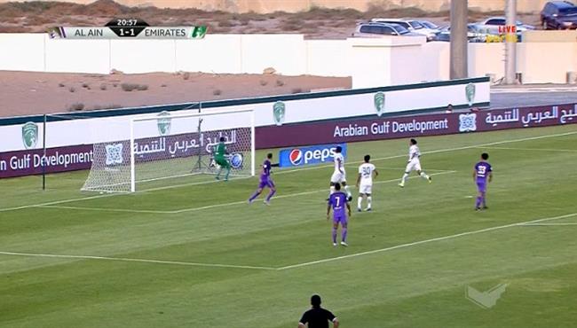 هدف العين الثاني في مرمي الامارات اسيست حسين الشحات