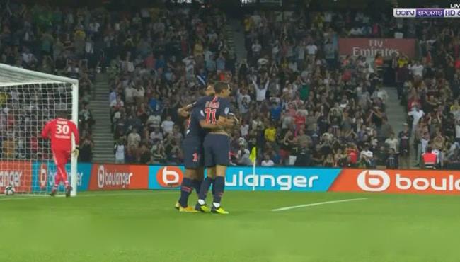 هدف نيمار الاول فى مرمى كان الدورى الفرنسى