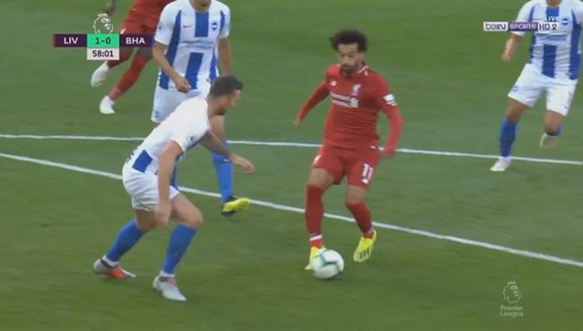محمد صلاح يطالب بركلة جزاء فى مباراة ليفربول وبرايتون