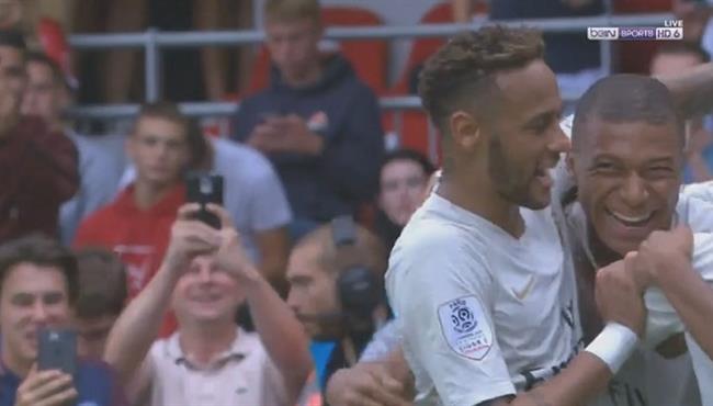 هدف مبابى فى مرمى جانجون الدورى الفرنسى