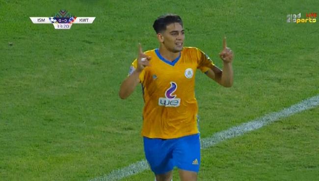 هدف الاسماعيلى الاول فى مرمى الكويت اسيست رائع من حسنى عبد ربه