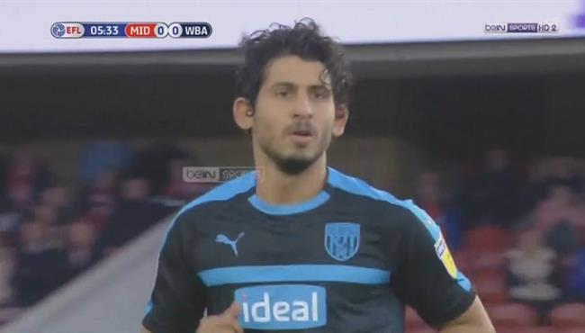 ملخص لمسات احمد حجازى فى مباراة وست بروميتش وميدلزبره