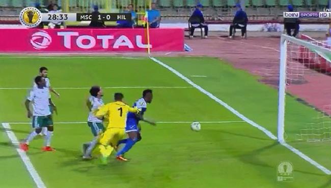 حارس المصرى كاد ان يتسبب فى هدف للهلال السودانى