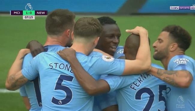 اهداف مباراة مانشستر سيتى ونيوكاسل 2 1 الدورى الانجليزى