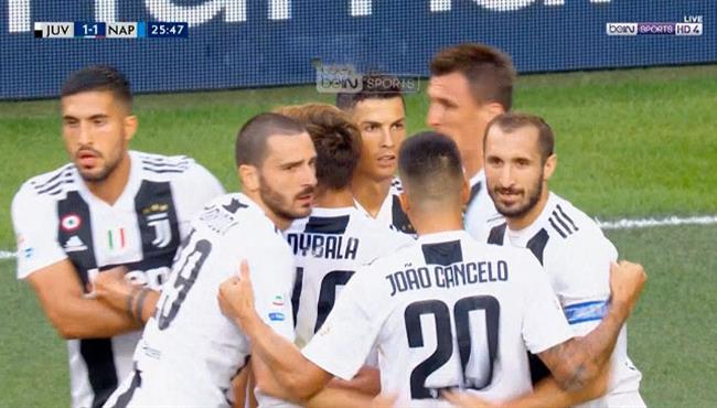 هدف تعادل يوفنتوس مع نابولي اسيست كريستيانو رونالدو