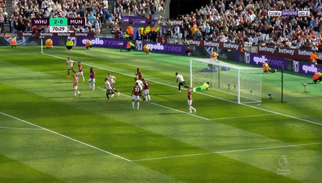 هدف مانشستر يونايتد الاول الرائع في مرمي وست هام