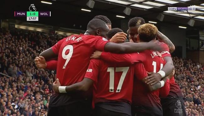 هدف مانشستر يونايتد الاول فى مرمى ولفرهامبتون