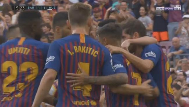 اهداف مباراة برشلونة وهويسكا 8 2 تعليق حفيظ دراجى