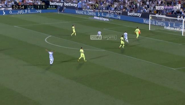 اهداف مباراة برشلونة وليجانيس 1 2 الدوري الاسباني