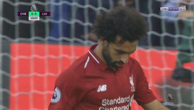 محمد صلاح يهدر فرصة هدف امام تشيلسى ورد فعل كلوب