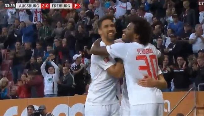 هدف رائع بالكعب فى مباراة فرايبورج وأوجسبورج بالدورى الالمانى