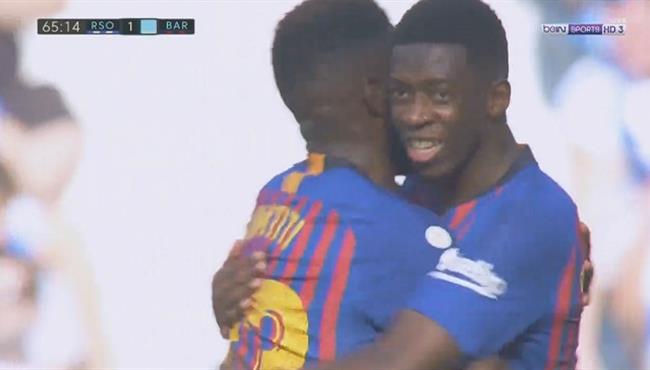 هدف برشلونة الثاني في مرمي ريال سوسيداد