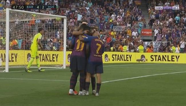 هدف عثمان ديمبلى فى مرمى هويسكا تعليق حفيظ دراجى