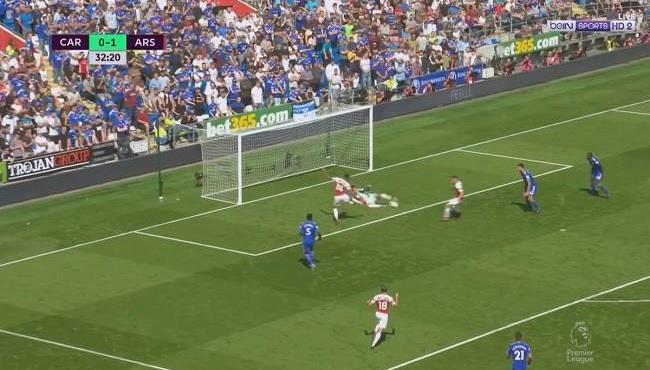 القائم يحرم ارسنال من تسجيل هدف ثانى امام كارديف سيتى