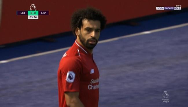 محمد صلاح يهدر فرصة هدف مؤكد امام ليستر سيتى