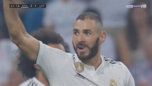 هدف كريم بنزيما الثانى فى مرمى ليجانيس بالدورى الاسبانى