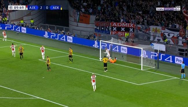 اهداف مباراة اياكس وأيك أثينا 3 0 دوري ابطال اوروبا