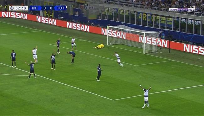 هدف توتنهام الاول في مرمي انتر ميلان 1 0 دوري ابطال اوروبا