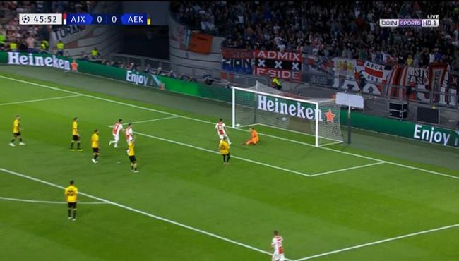 هدف اياكس الاول في مرمي أيك أثينا
